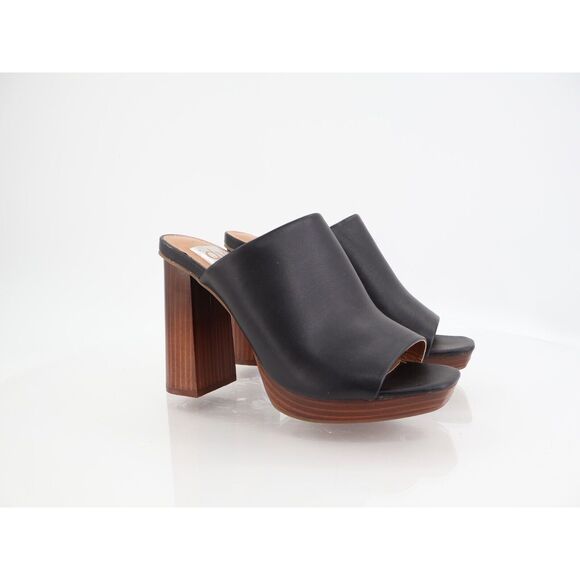 Dolce Vita Shoes - DV by Dolce Vita Perla Platform Mules Black Vegan High Block Heel Size 6